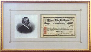 Pullman's Palace Car Co. - Framed Stock Certificate - SOLD